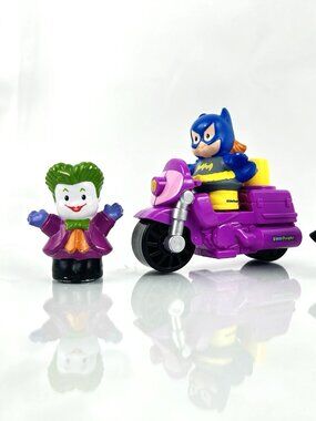 Fisher Price Little People DC Super Friends Batman Batgirl Vehicle Joker